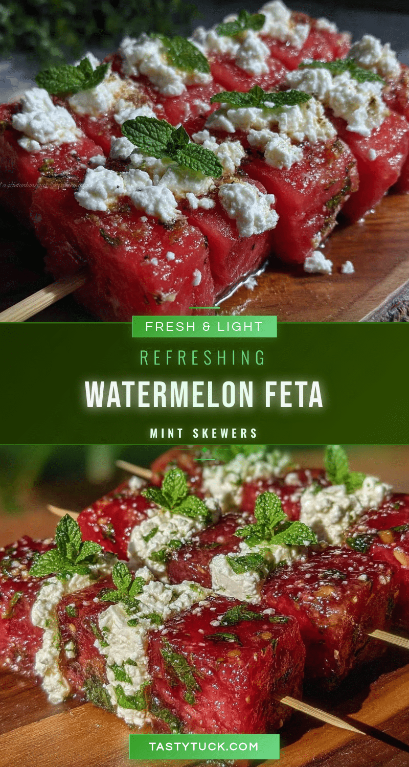 watermelon feta mint salad skewers recipe
