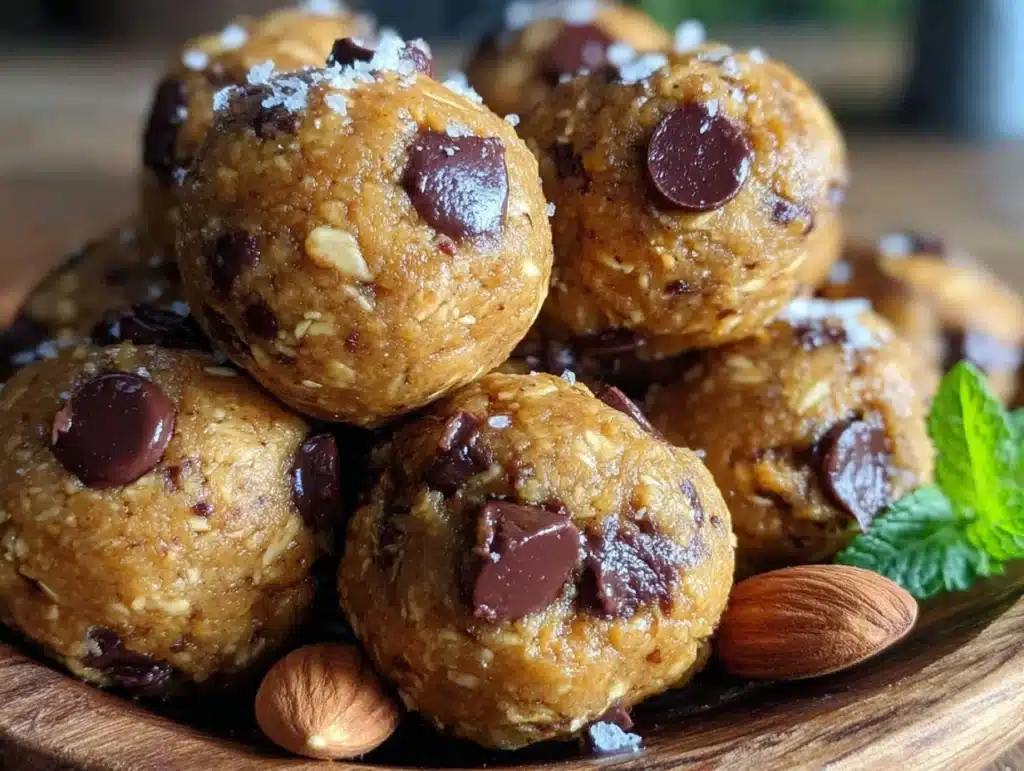 almond butter protein balls - featured image