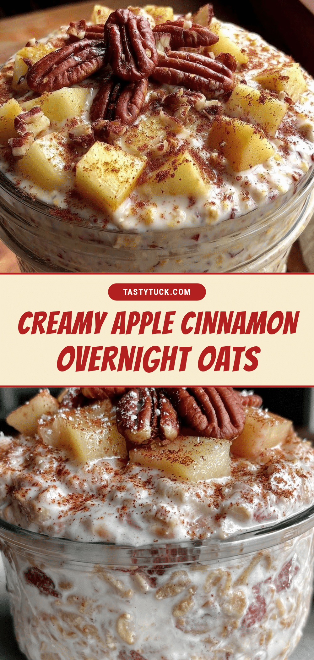 creamy apple cinnamon overnight oats recipe