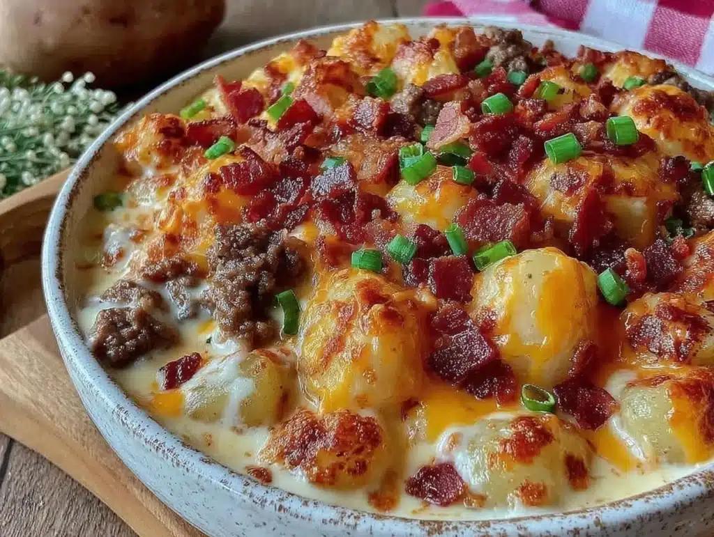 creamy cheeseburger potato soup - featured image