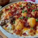 creamy cheeseburger potato soup - featured image