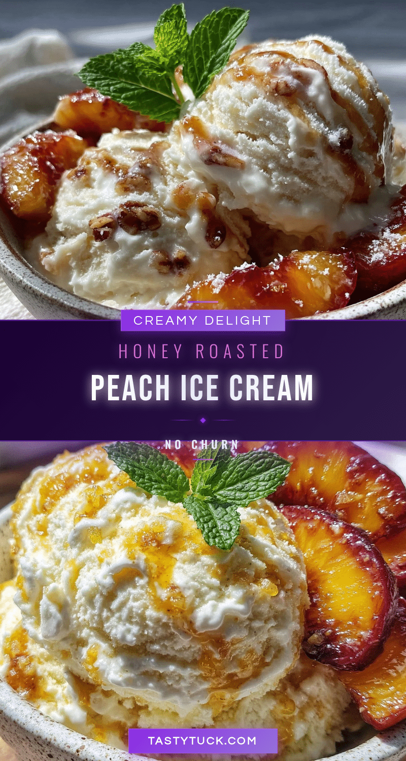 creamy honey roasted peach ice cream recipe