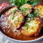 creamy roasted tomato basil soup - featured image