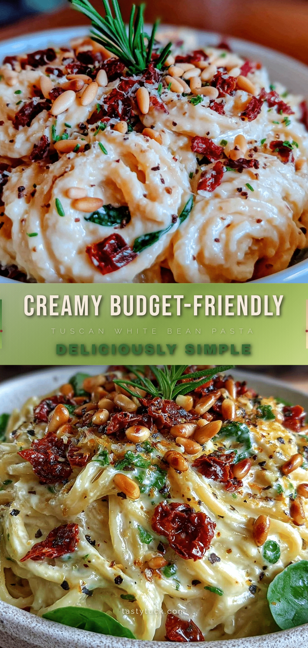 creamy tuscan white bean pasta recipe