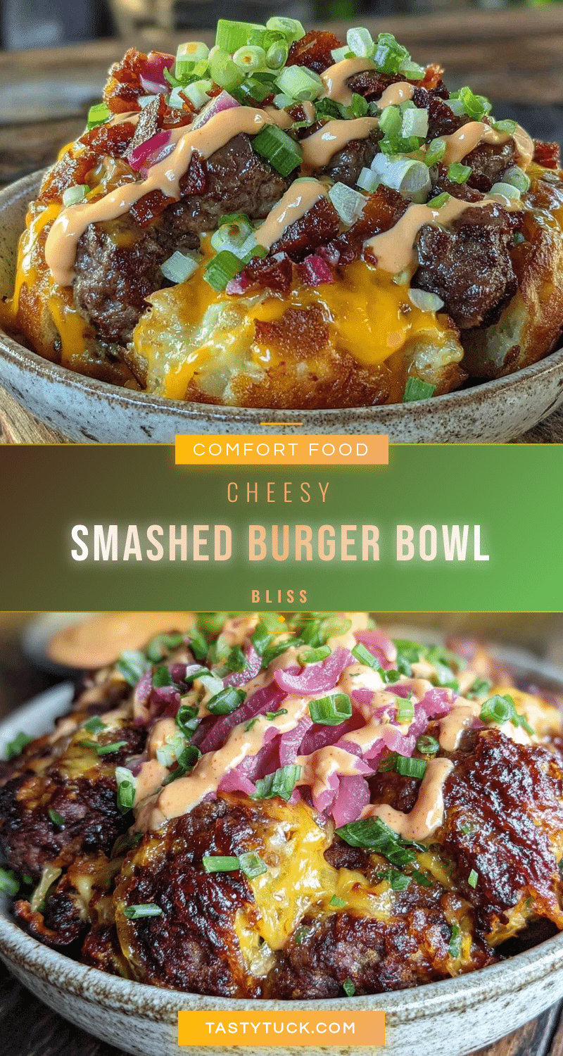 crispy cheesy smashed burger bowl recipe