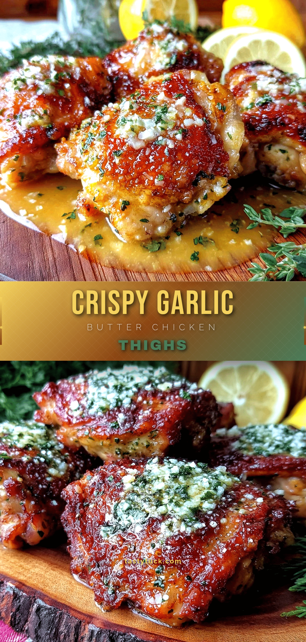 crispy garlic butter chicken thighs recipe