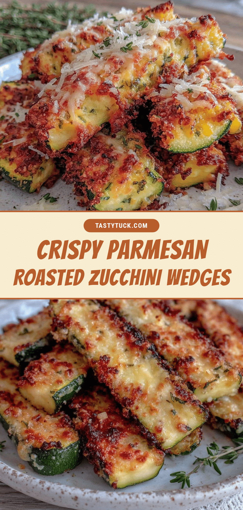 crispy Parmesan roasted zucchini wedges recipe