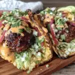 crispy smash burger tacos - featured image