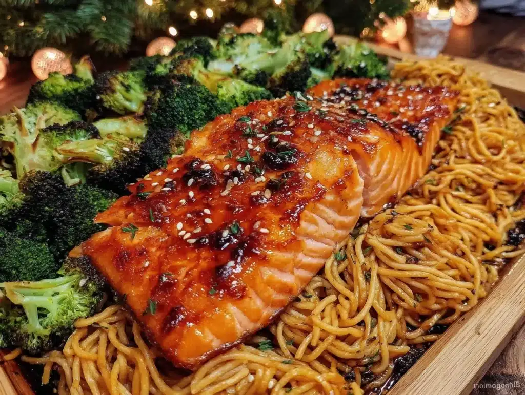 easy crispy sheet pan teriyaki salmon - featured image