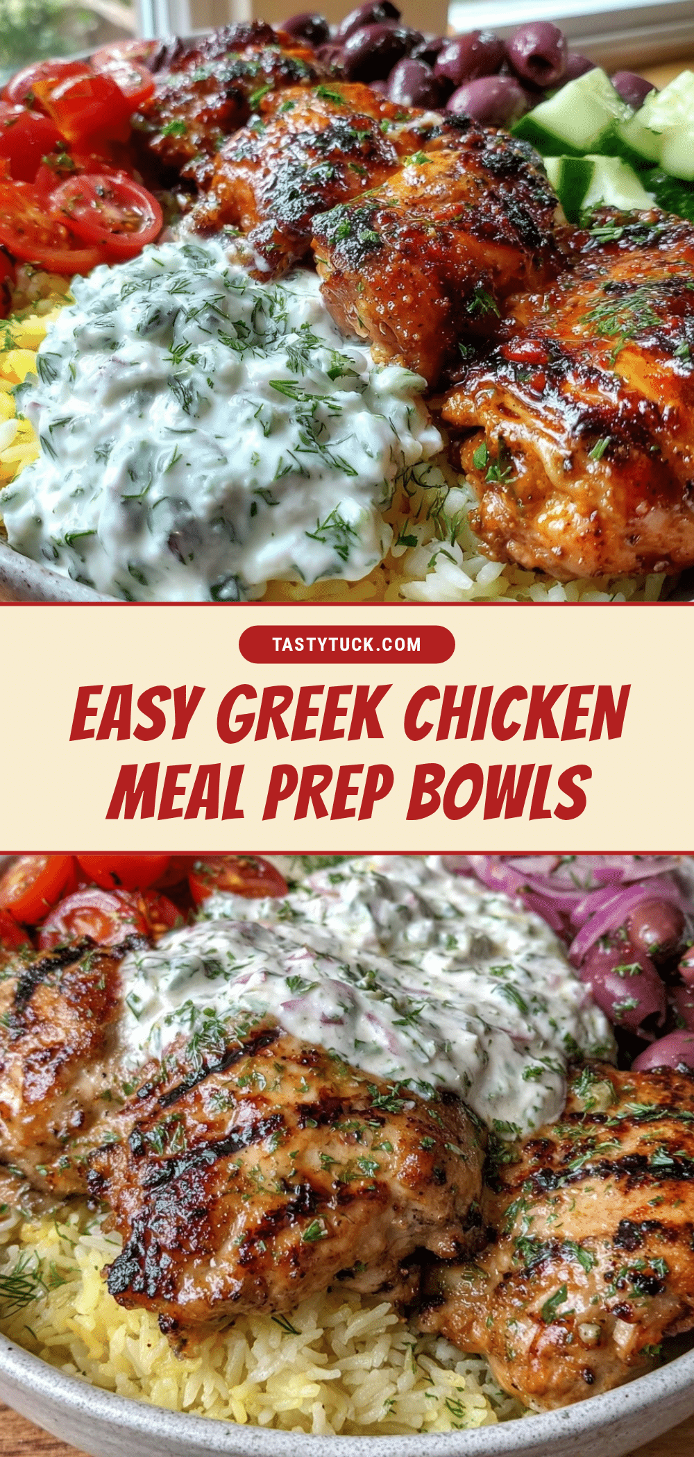 easy greek chicken meal prep bowls recipe
