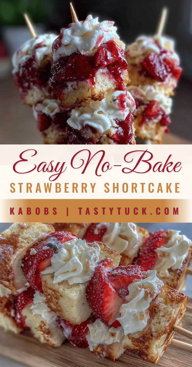 Easy No-Bake Strawberry Shortcake Kabobs recipe