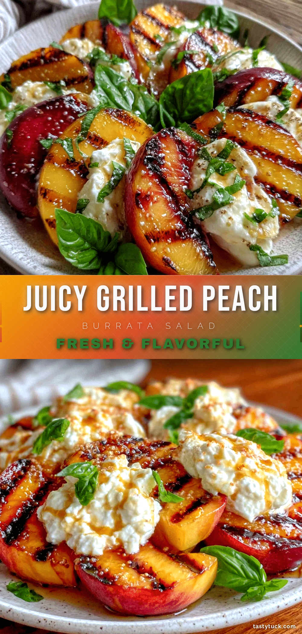 fresh grilled peach and burrata salad recipe