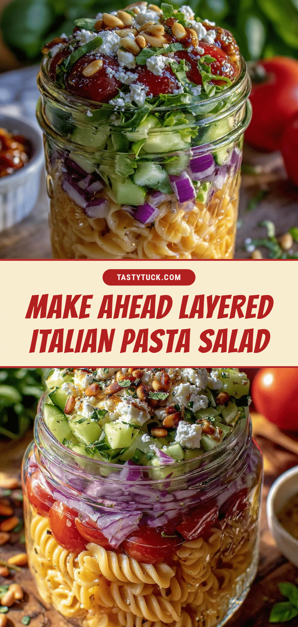 fresh layered mason jar pasta salad recipe