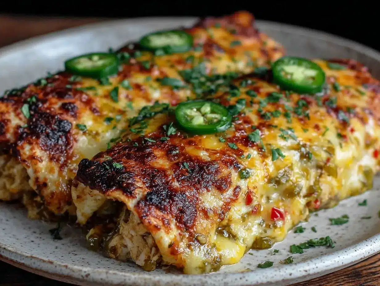 green Hatch chile chicken enchiladas preparation steps