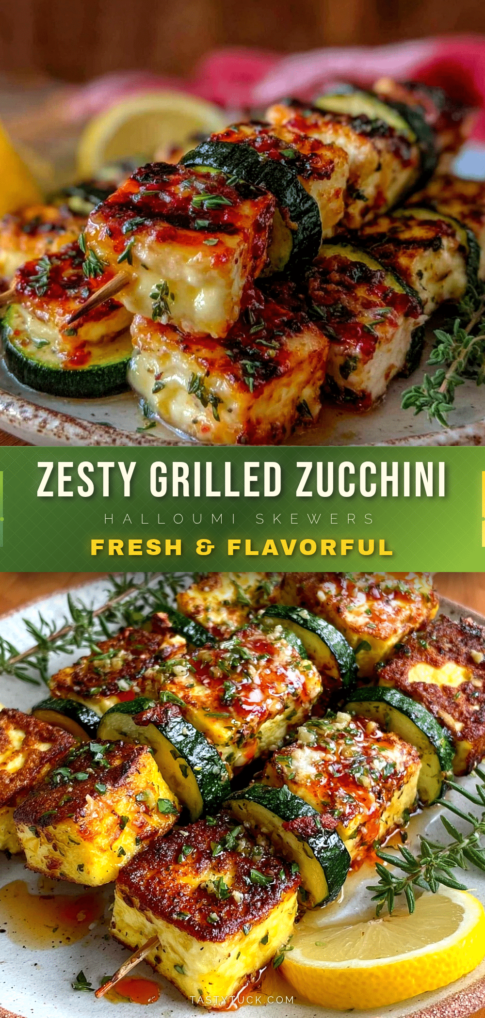 grilled zucchini and halloumi skewers recipe