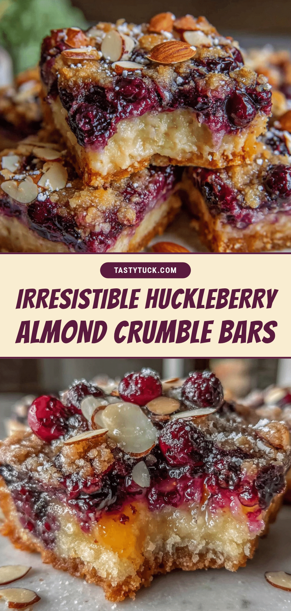 huckleberry almond crumble bars recipe