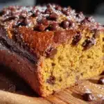 moist one-bowl chocolate chip pumpkin bread - featured image