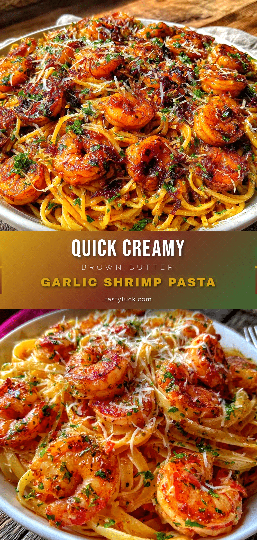 quick creamy brown butter garlic shrimp pasta recipe