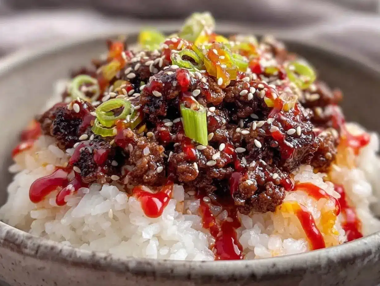 quick korean ground beef rice bowl preparation steps
