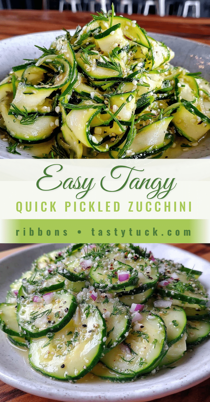 quick pickled zucchini ribbons recipe