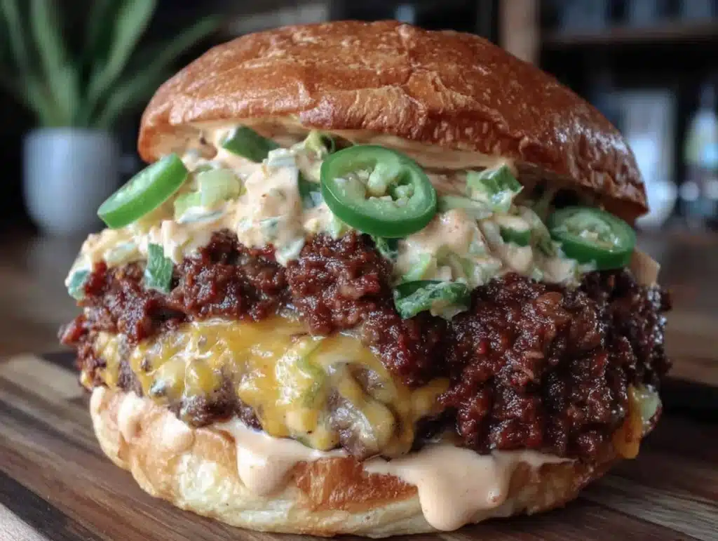 roasted hatch green chile smash burger - featured image
