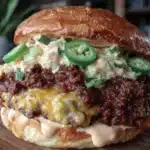 roasted hatch green chile smash burger - featured image