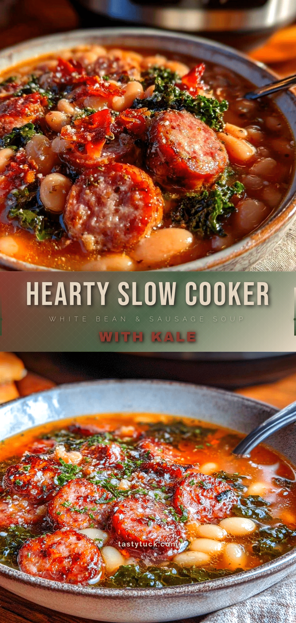slow cooker white bean and sausage soup recipe