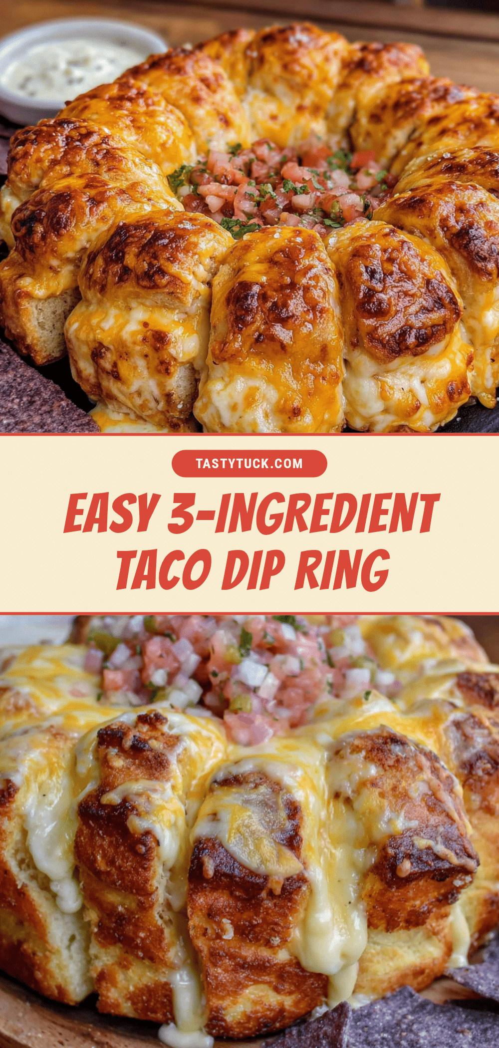 3-ingredient taco dip ring recipe