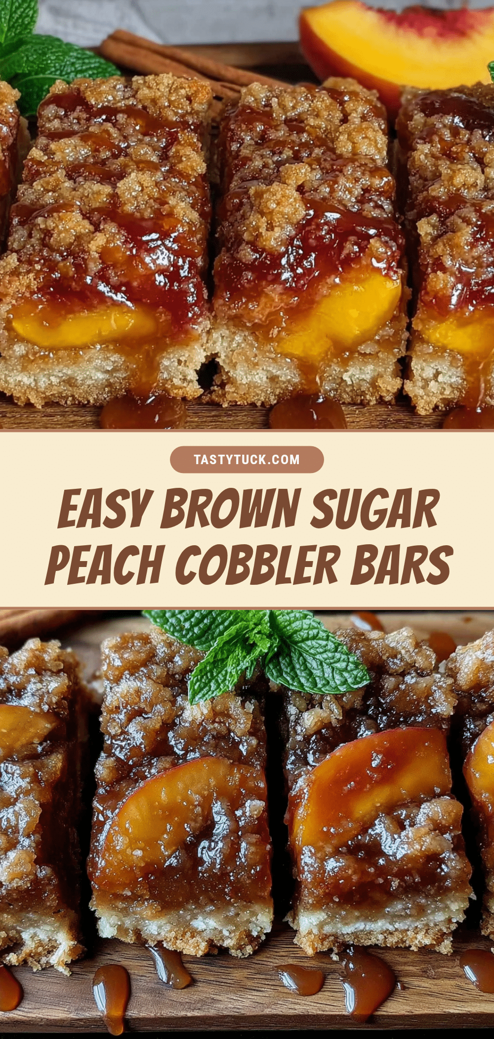 brown sugar peach cobbler bars recipe