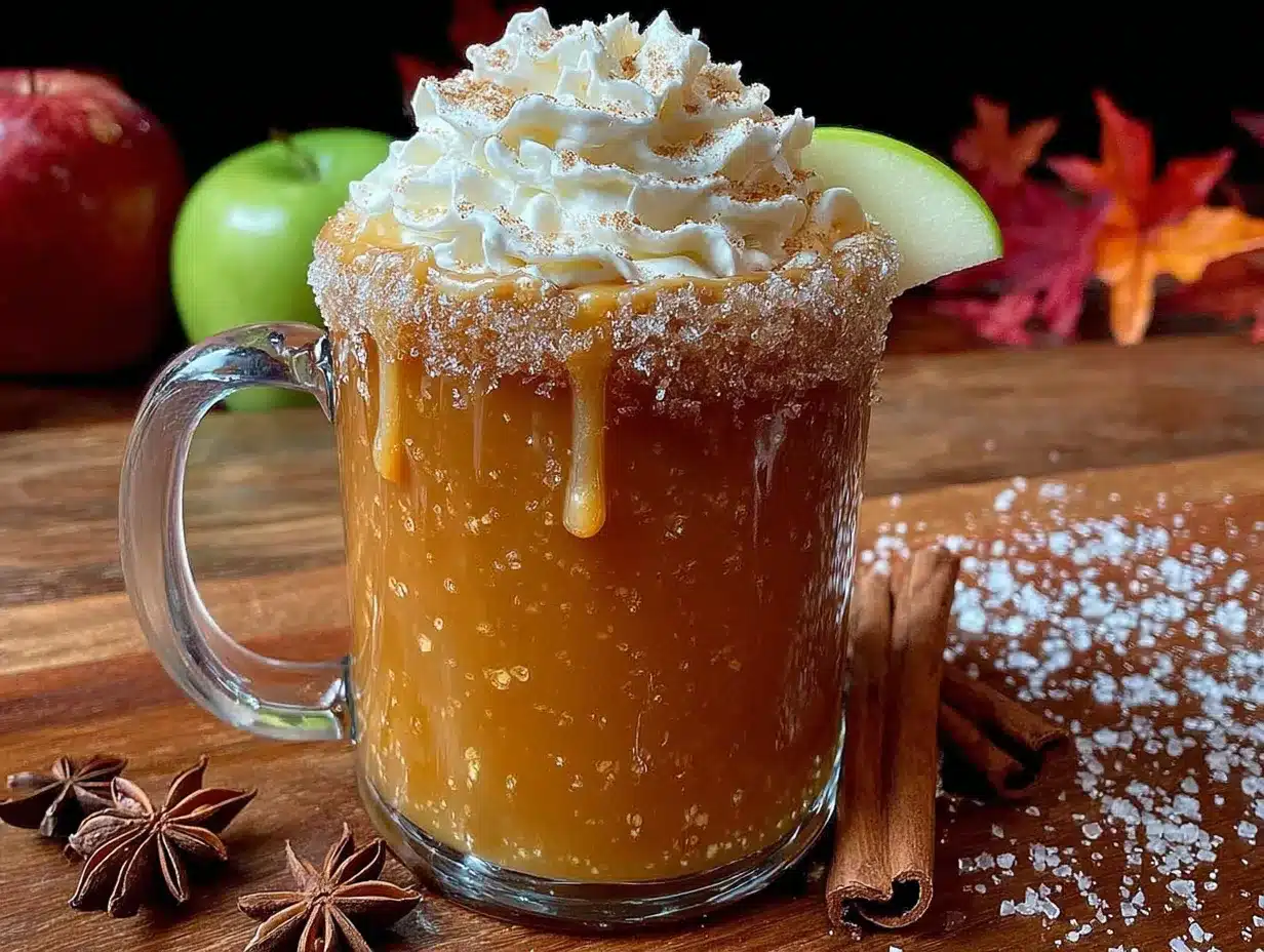 caramel apple cider cocktail preparation steps