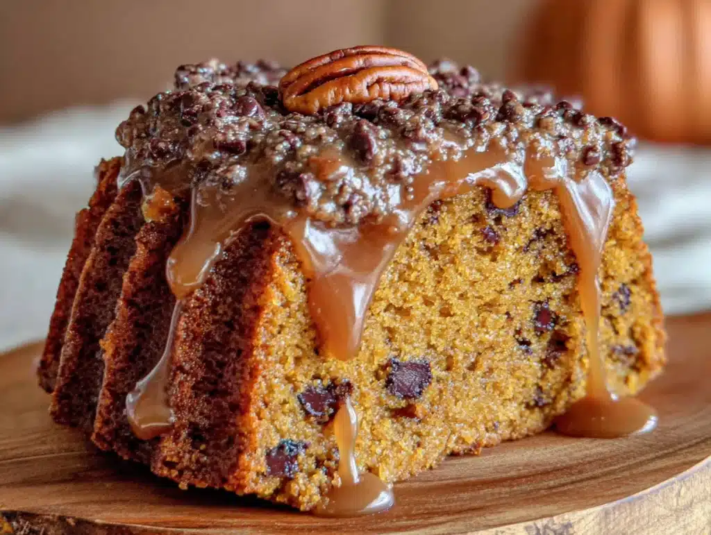 chocolate chip pumpkin bundt bread - featured image