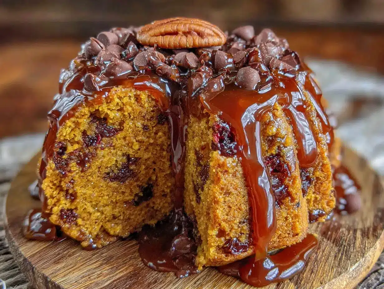 chocolate chip pumpkin bundt bread preparation steps