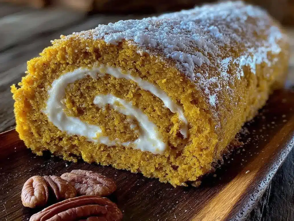 cream cheese pumpkin roll - featured image