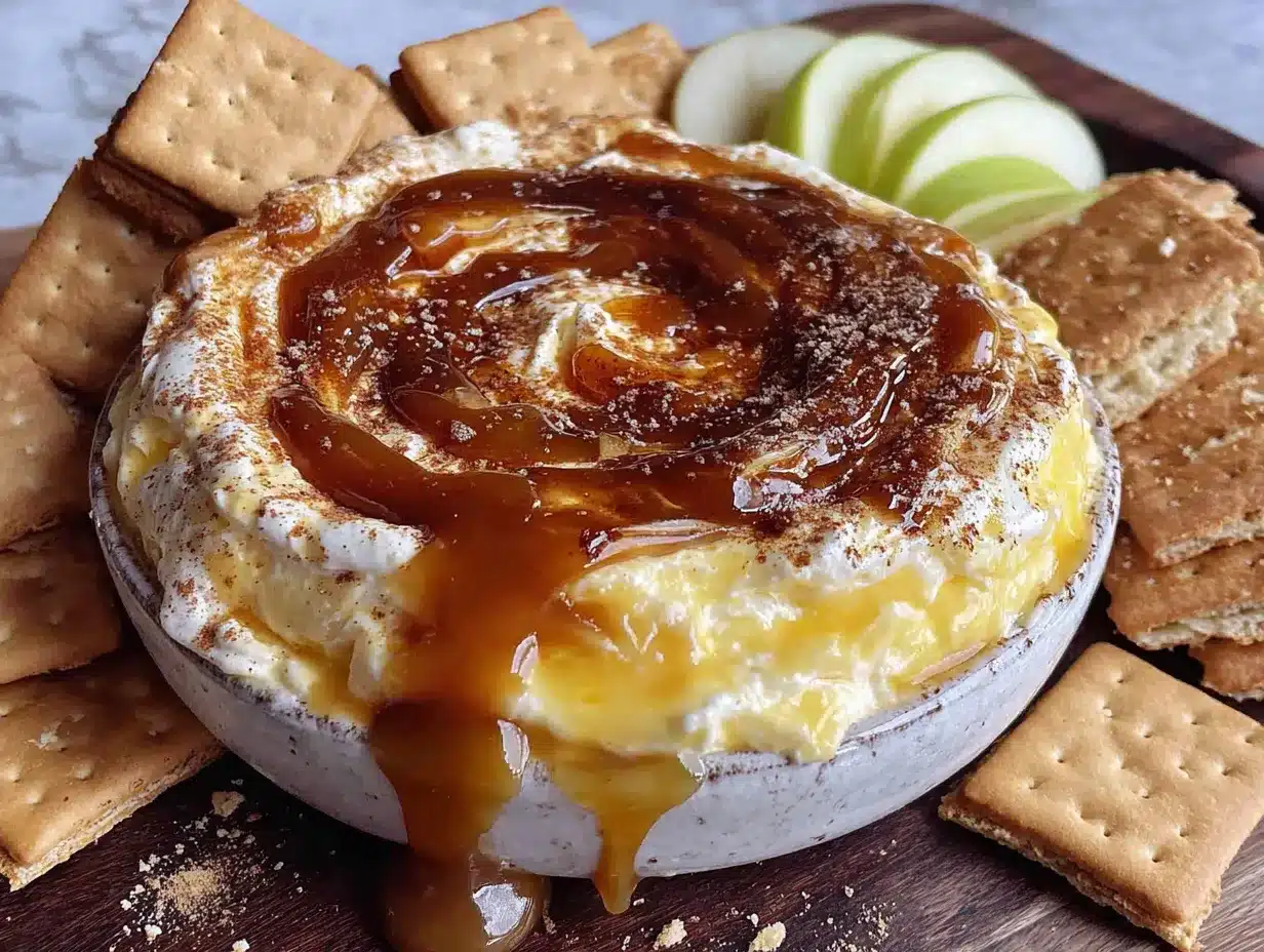 creamy caramel apple cheesecake dip preparation steps