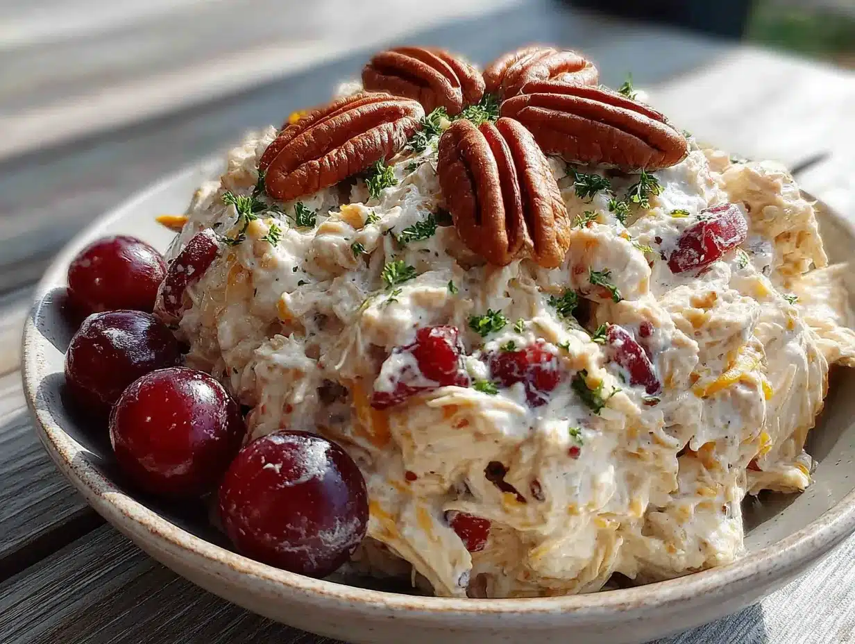 creamy chicken salad with grapes and pecans preparation steps