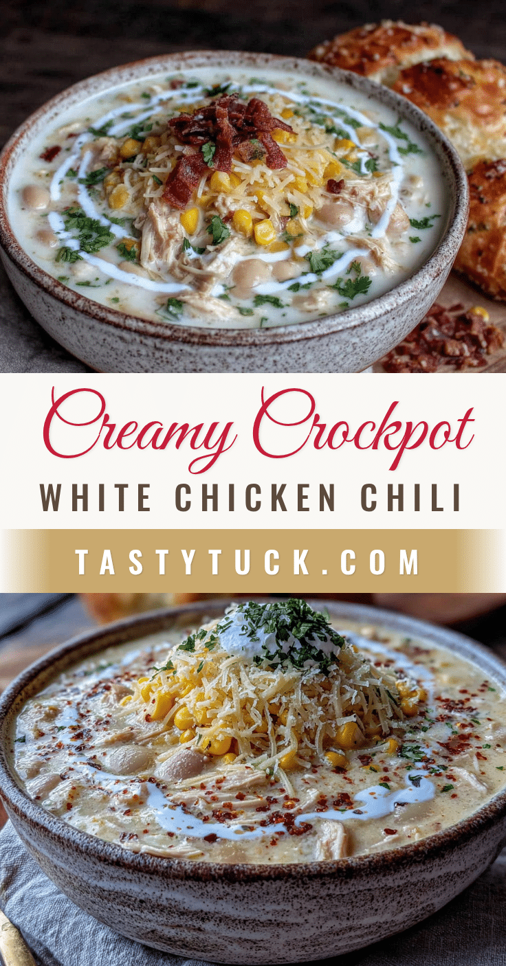 creamy crockpot white chicken chili recipe
