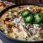 creamy crockpot white chicken chili verde - featured image