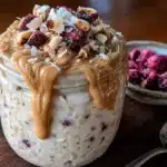 creamy overnight peanut butter protein oats - featured image