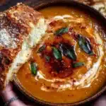 creamy roasted butternut squash soup with sage brown butter - featured image