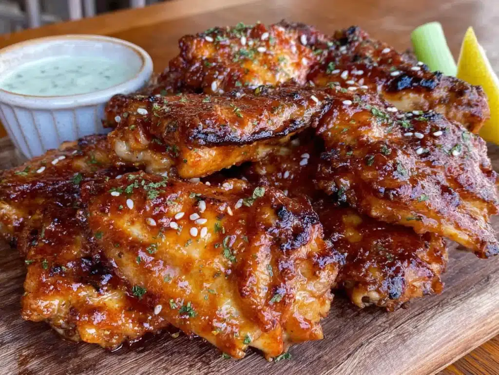 crispy air fryer buffalo chicken wings - featured image