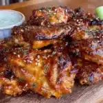crispy air fryer buffalo chicken wings - featured image