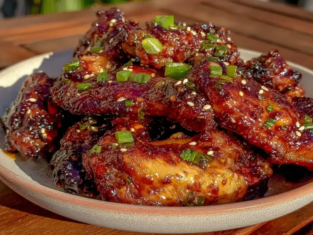 crispy air fryer honey sriracha chicken wings - featured image