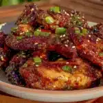 crispy air fryer honey sriracha chicken wings - featured image