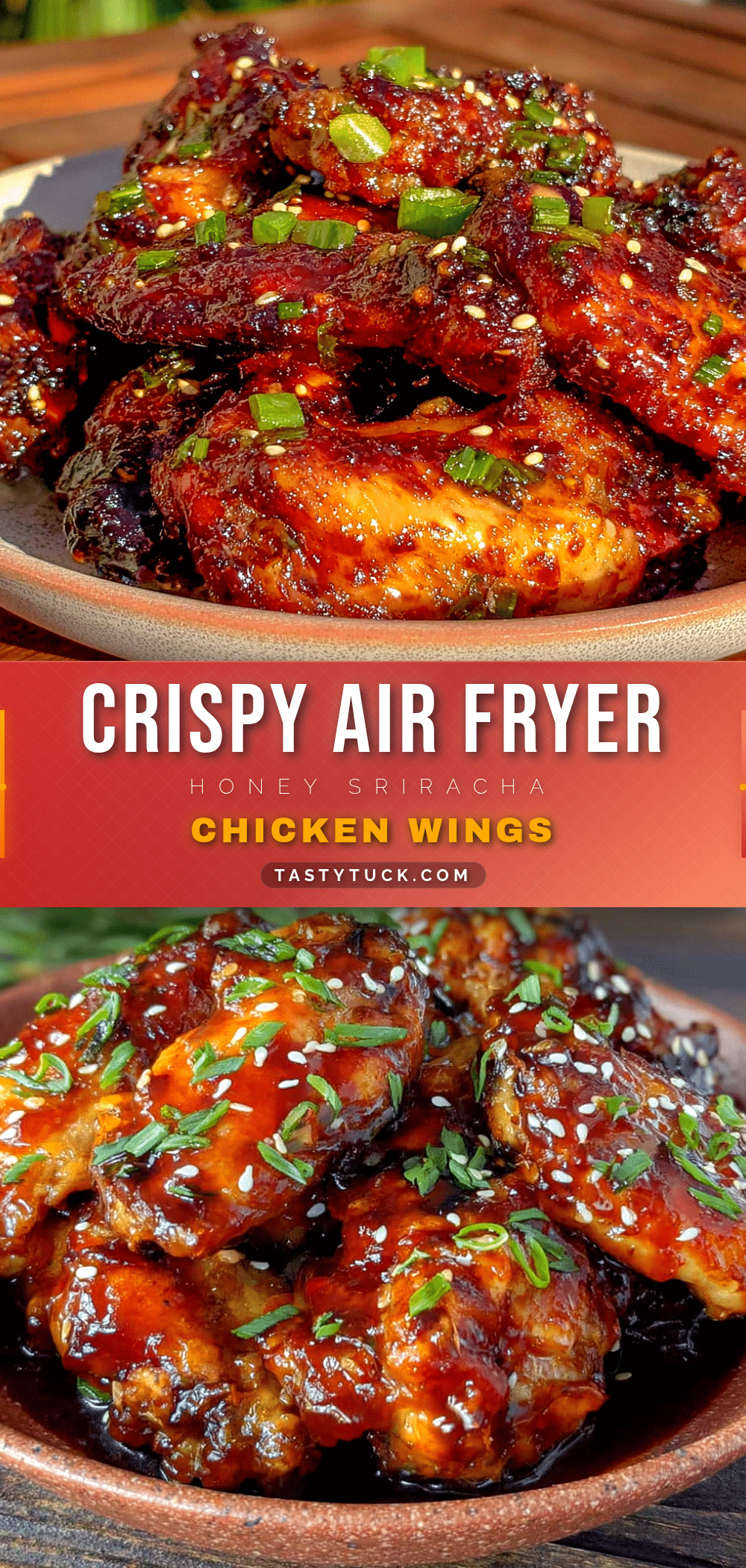 crispy air fryer honey sriracha chicken wings recipe