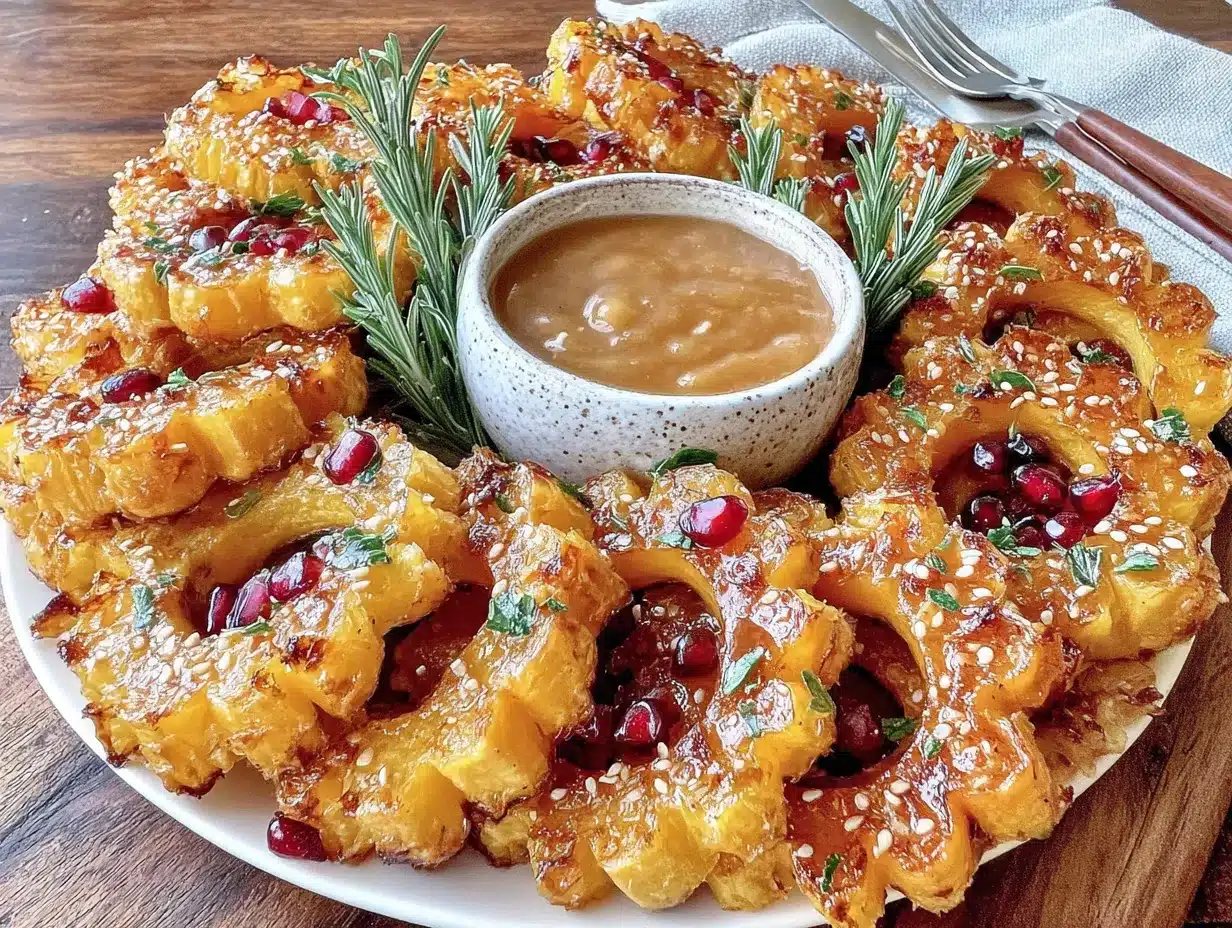 crispy maple tahini roasted delicata squash rings preparation steps