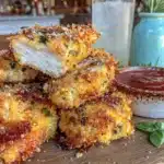 crispy parmesan baked chicken tenders - featured image