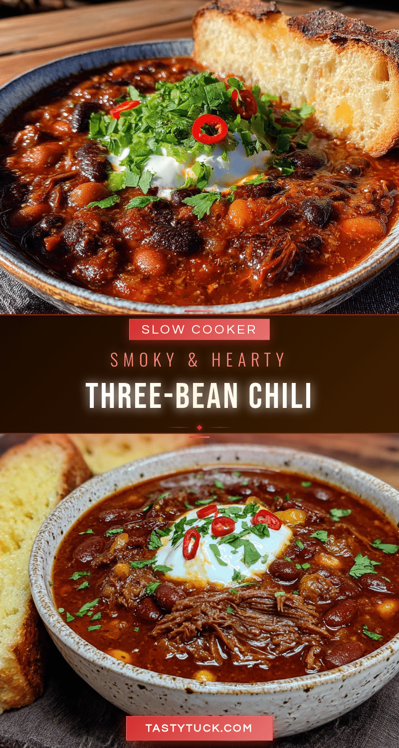 crockpot three bean chili recipe