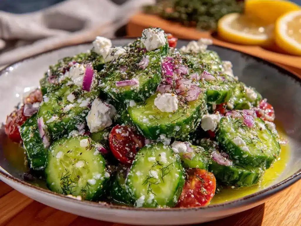 cucumber feta salad - featured image