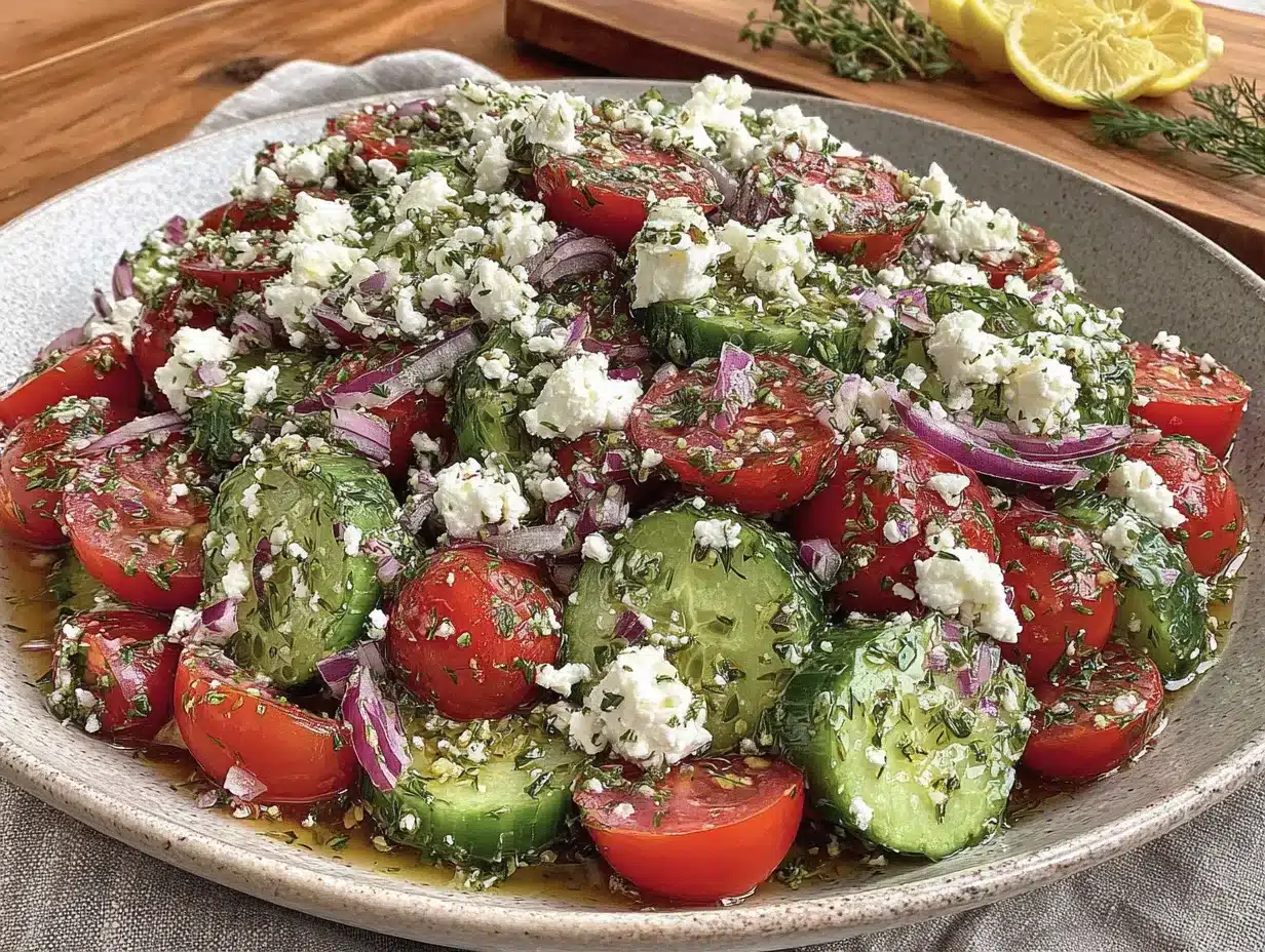 cucumber feta salad preparation steps