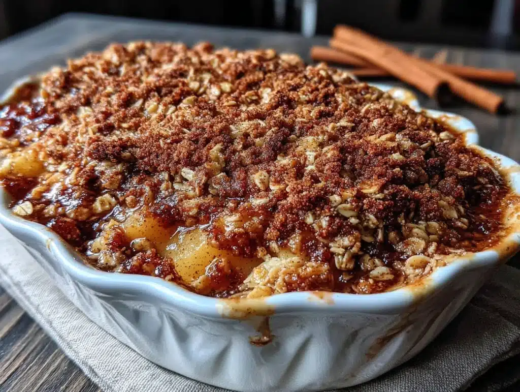easy apple crisp with oat crumble topping - featured image
